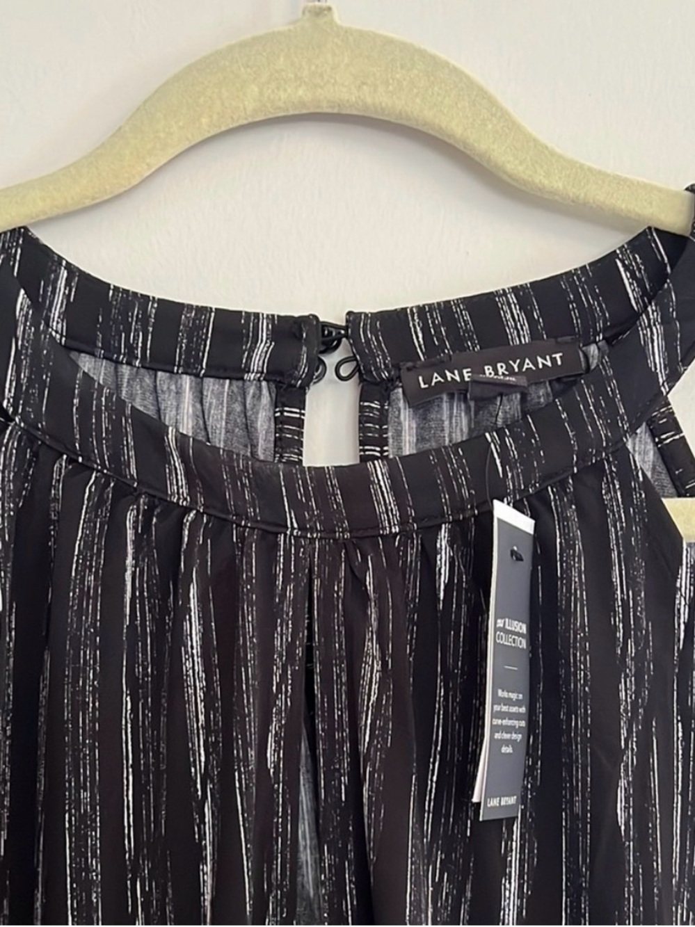 Lane Bryant Black and White Halter Blouse